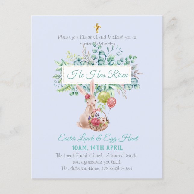 Religiösa Påsk inbjudningsbudget (Framsida)