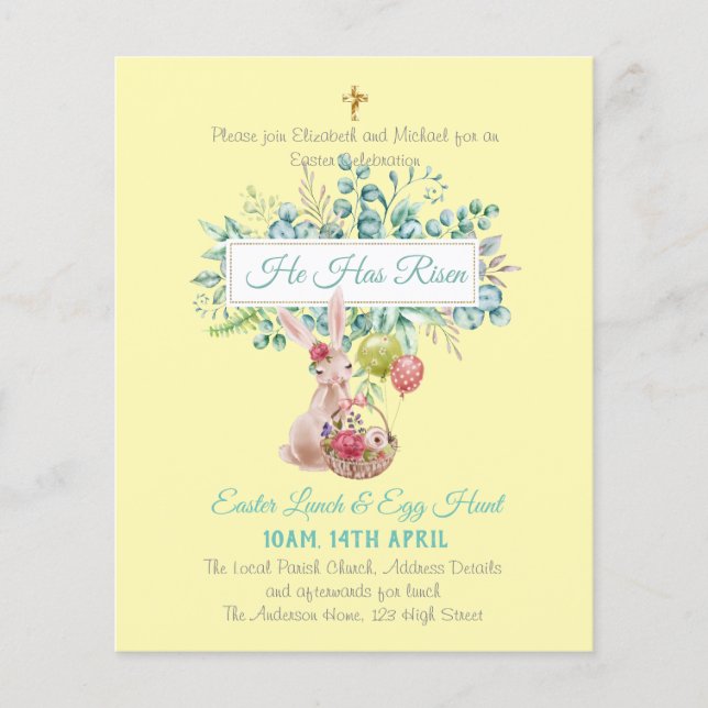 Religiösa Påsk inbjudningsbudget (Framsida)