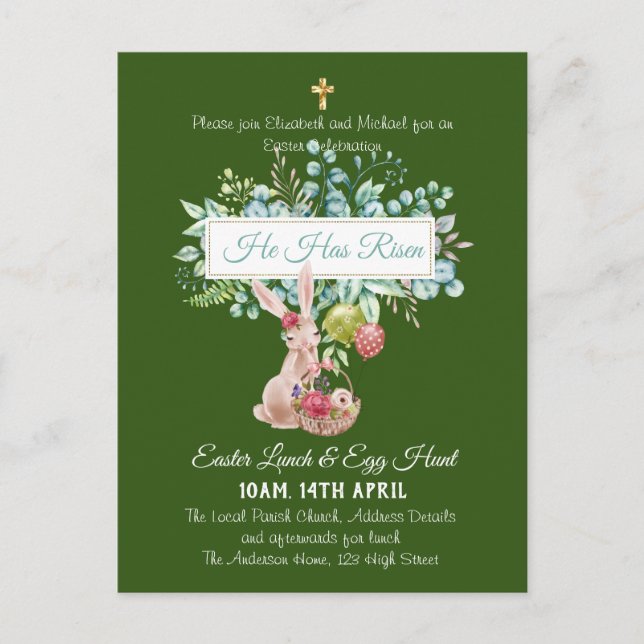 Religiösa Påsk inbjudningsbudget Vykort (Framsida)