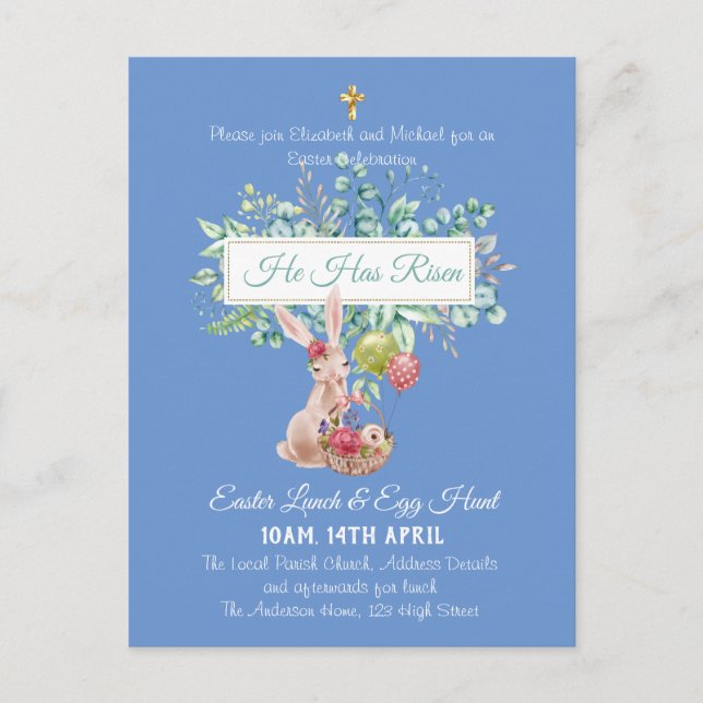Religiösa Påsk inbjudningsbudget Vykort (Framsida)