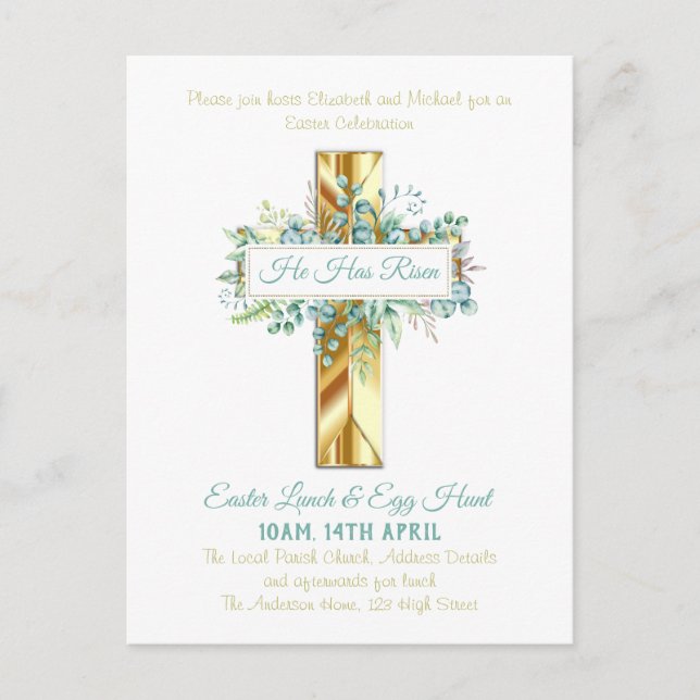 Religiösa Påsk inbjudningsbudget Vykort (Framsida)