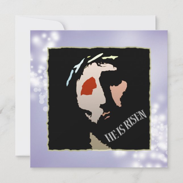 Religiösa Påsk Jesus Bibel Verse Quote Risen Inbjudningar (Framsida)