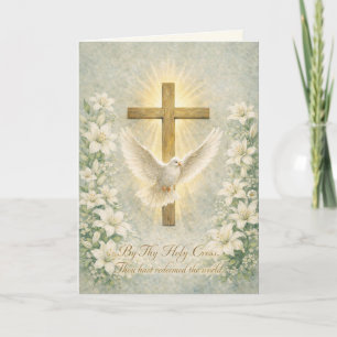 Religiösa påskblommor Liljor Kors Helgkort