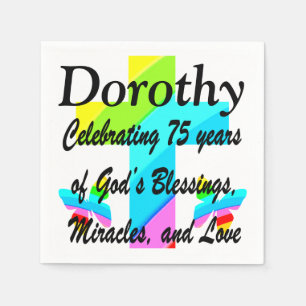 RELIGIÖSA PERSONLIG 75:E BIRTHDAY NAPKINS PAPPERSSERVETT
