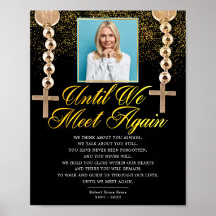 Religiösa Photo Elegant Memorial Funeral Dikt Sign Poster