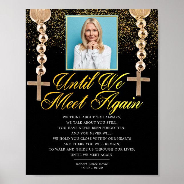 Religiösa Photo Elegant Memorial Funeral Dikt Sign Poster (Framsidan)