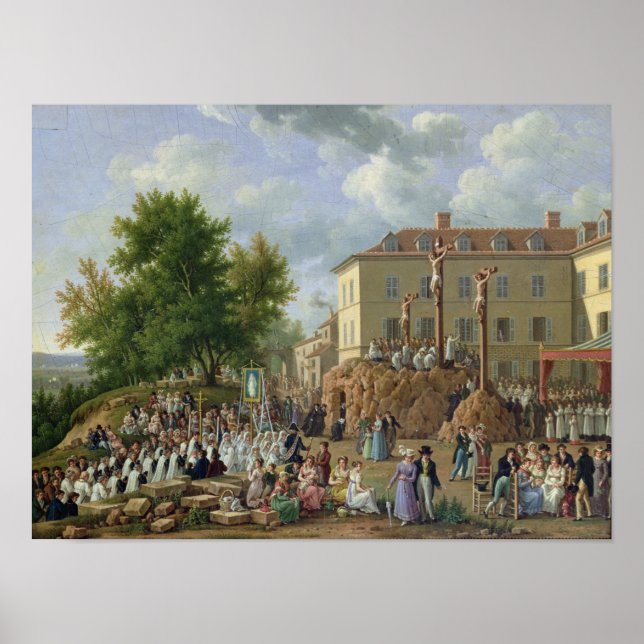 Religiösa Procession to Mont Valerien, 1819 Poster (Framsidan)