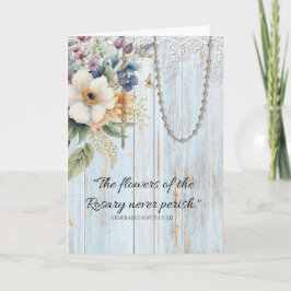Religiösa Rosary Blommigt Bouquet Prayer Kort