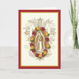 Religiösa rosor Jungfru Guadalupe spansk kort