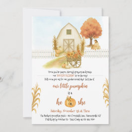 Religiösa Rustic Fall Gender Reveal-bjudanden Inbjudningar