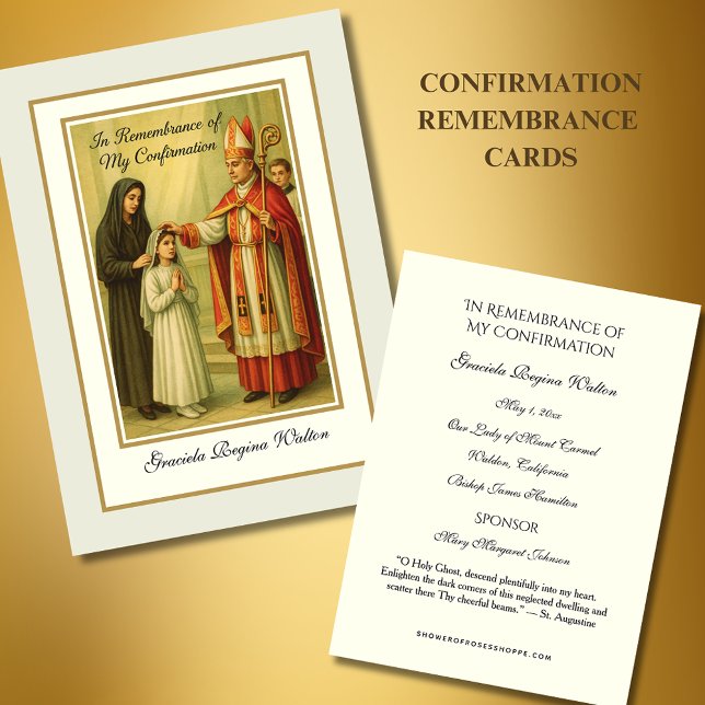 Religiösa Sacrament Confirmation Girl Heliga Card  Tilläggskort (Skapare uppladdad)