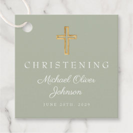 Religiösa Sage Grönt Kor Christening Gåvor Etiketter
