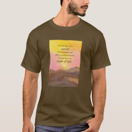 Religiösa Skriptur John 8:12 Desert Sunset T Shirt