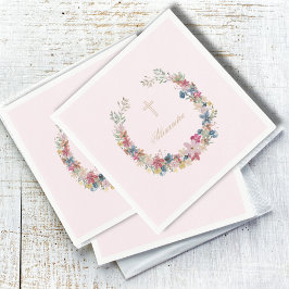 Religiösa Söt Fält Flowers Guld Färg Pappersservett