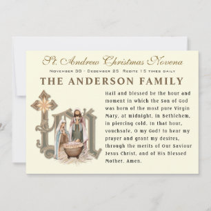 Religiösa St. Andrew jul Novena Prayer Kort