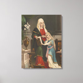 Religiösa St. Anne Blsed Virgin Mary Vintage Canvastryck