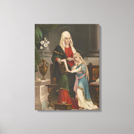 Religiösa St. Anne Blsed Virgin Mary Vintage Canvastryck