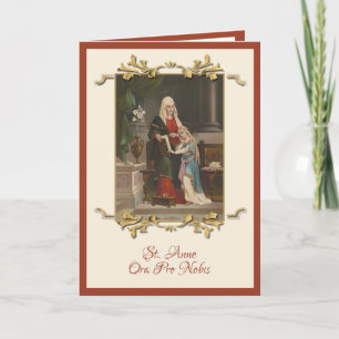Religiösa St. Anne Blsed Virgin Mary Vintage Kort