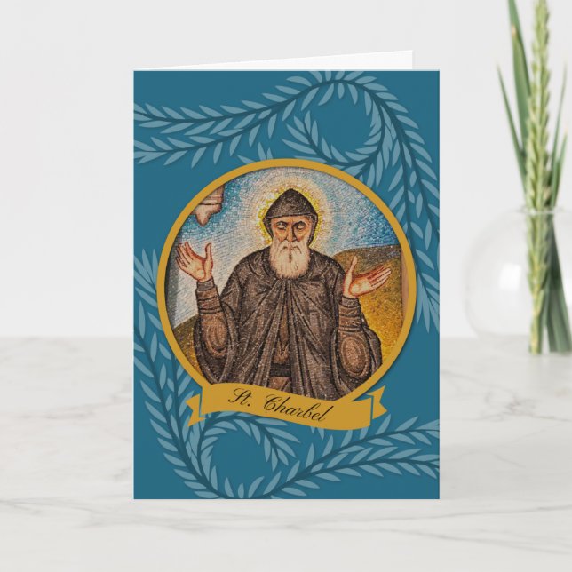 Religiösa St. Charbel Sharbel Catholic Prayer Kort (Framsida)