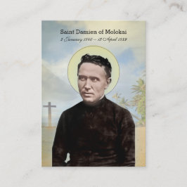 Religiösa St Damien of Molokai Hawaii Heliga Card Visitkort