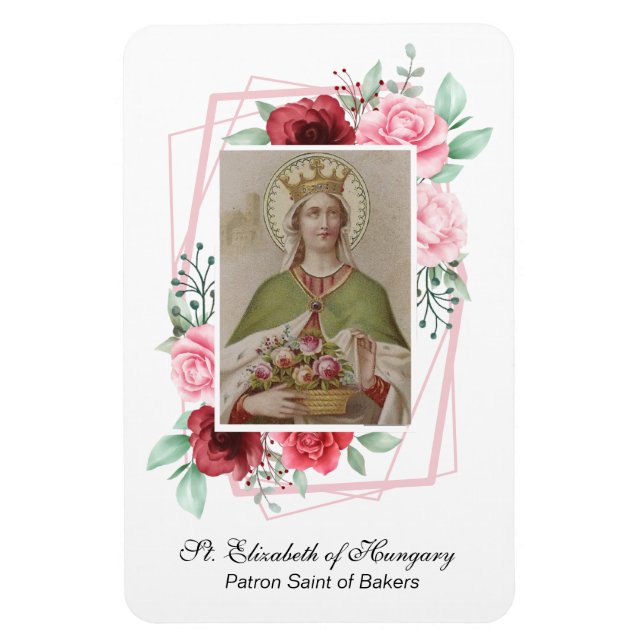 Religiösa St. Elizabeth of Hungary Patron Bakers Magnet (Vertikal)