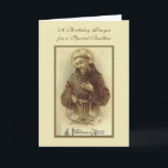 Religiösa St. Francis Catholic Brother Birthday Kort<br><div class="desc">Med ett vackert födelsedagskort med en traditionell katolsk religiösa av St. Francis of Assisi som följer Crucifixen. All text och typsnitt kan ändras vid särskilda tillfällen eller personer.</div>