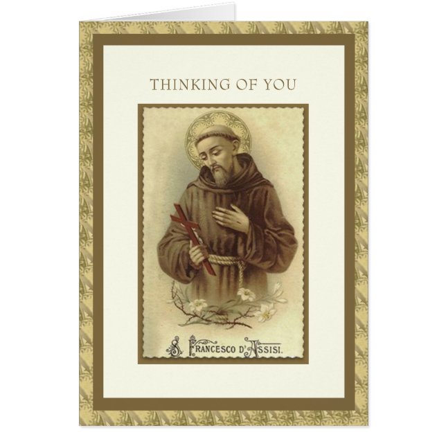 Religiösa St. Francis Saint of Animals Hälsningskort (Framsidan)