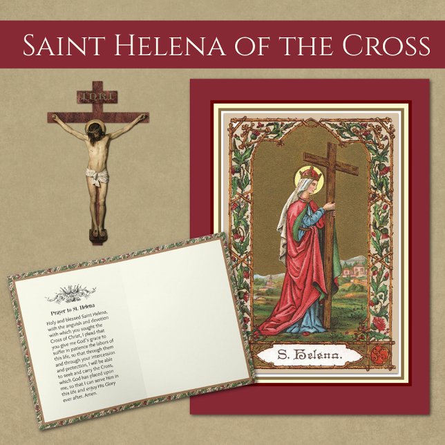 Religiösa St. Helen Helena Prayer Vintage Kort (St. Helena of the Cross Religious Prayer Greeting Card)