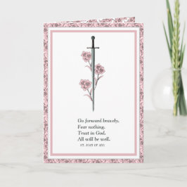 Religiösa St. Joan i Arc-citatet katolska Saint Kort