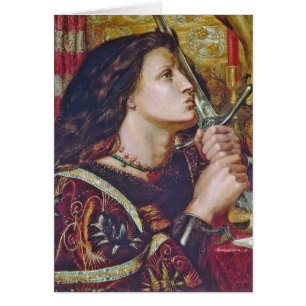 Religiösa St. Joan of Arc Kissing Sword Hälsningskort