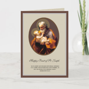Religiösa St. Joseph Feast-katolskt Prayer-kort Kort