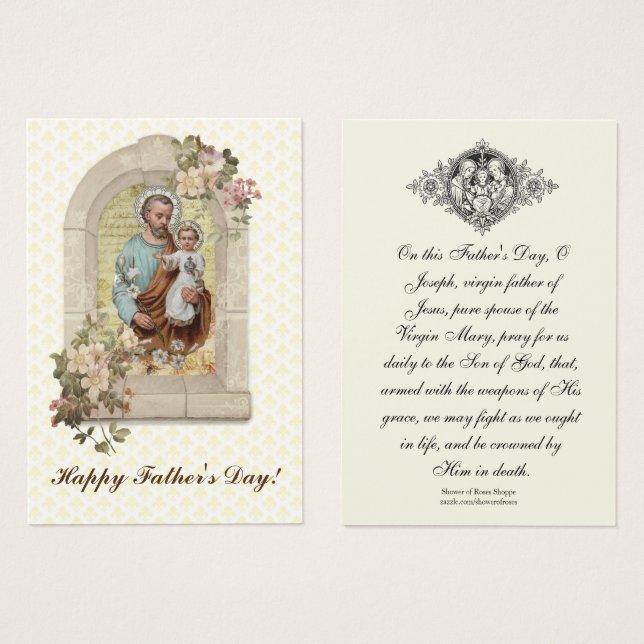 Religiösa St. Joseph Memorare Prayer Heliga Card Visitkort (Framsida & baksida)