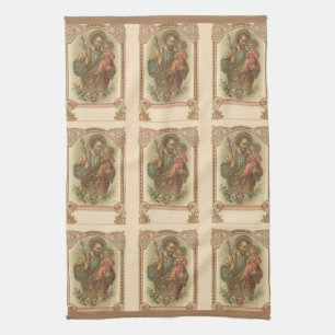 Religiösa St Joseph och barnet Jesus Kökshandduk