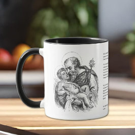 Religiösa St. Joseph Protection Prayer Vintage Mu Mugg