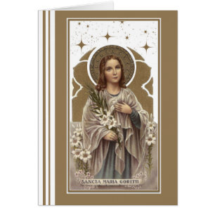 Religiösa St. Maria Goretti katolska Vintagen Hälsningskort