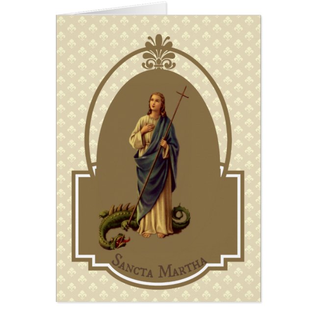 Religiösa St. Martha Patron of Cooks Hälsningskort (Framsidan)