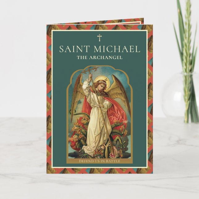 Religiösa St. Michael Archangel Prayer Catholic Ca Kort (Framsida)
