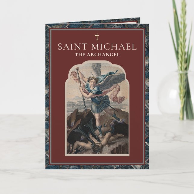 Religiösa St. Michael Archangel Prayer Catholik Kort (Framsida)