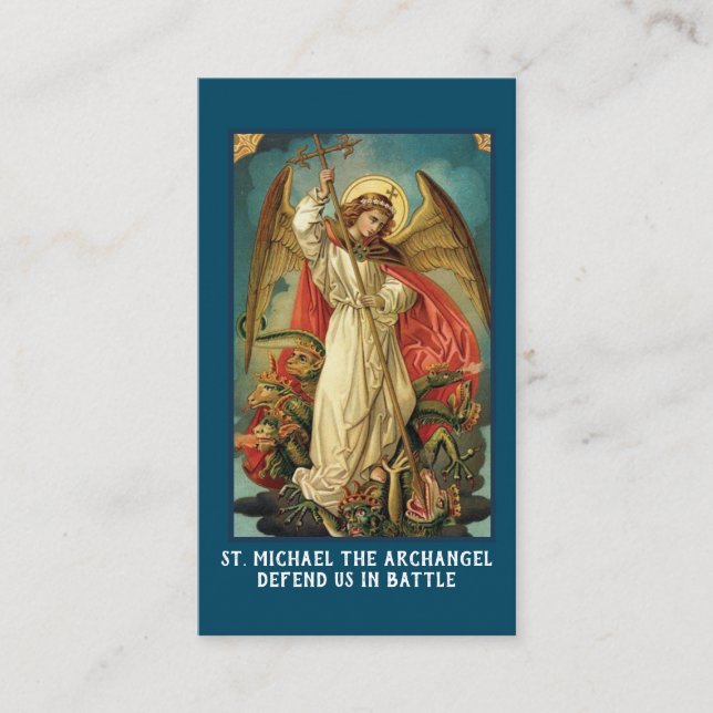 Religiösa St. Michael Archangel Prayer Placeringskort (Framsida)