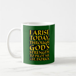 Religiösa St. Patrick Prayer Grönt och Guld Kaffemugg