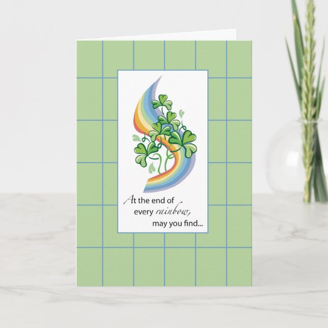 Religiösa St. Patrick's Day Rainbow Kort (Framsida)