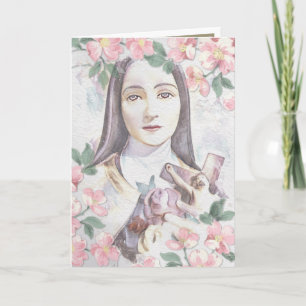 Religiösa St. Therese Carmelite Nun Vintage Card Kort