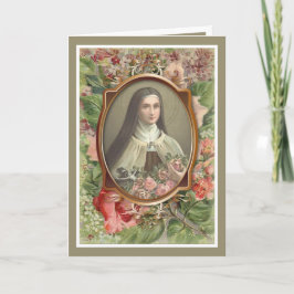 Religiösa St. Therese Carmelite Nun Vintage Card Kort