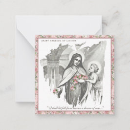 Religiösa St. Therese Catholic Nun Blommigt Card Anteckningskort