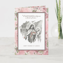 Religiösa St. Therese Catholic Nun Blommigt Card Kort