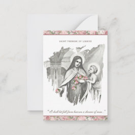 Religiösa St. Therese Elegant Prayer Ro Anteckningskort