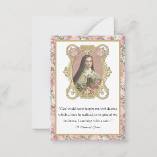 Religiösa St. Therese Elegant Prayer Ro Note Anteckningskort