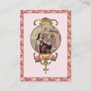 Religiösa St. Therese Little Flower Chaplet Prayer Visitkort