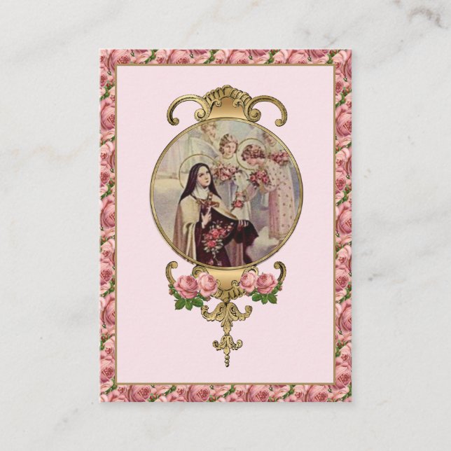 Religiösa St. Therese Little Flower Chaplet Prayer Visitkort (Framsida)