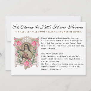 Religiösa St. Therese Novena Catholic Prayer Kort